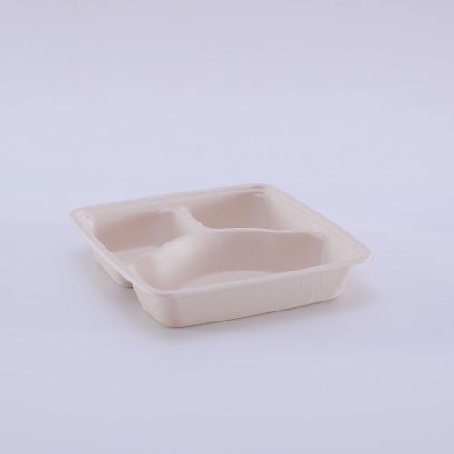 1400ml Square 3- compartment box